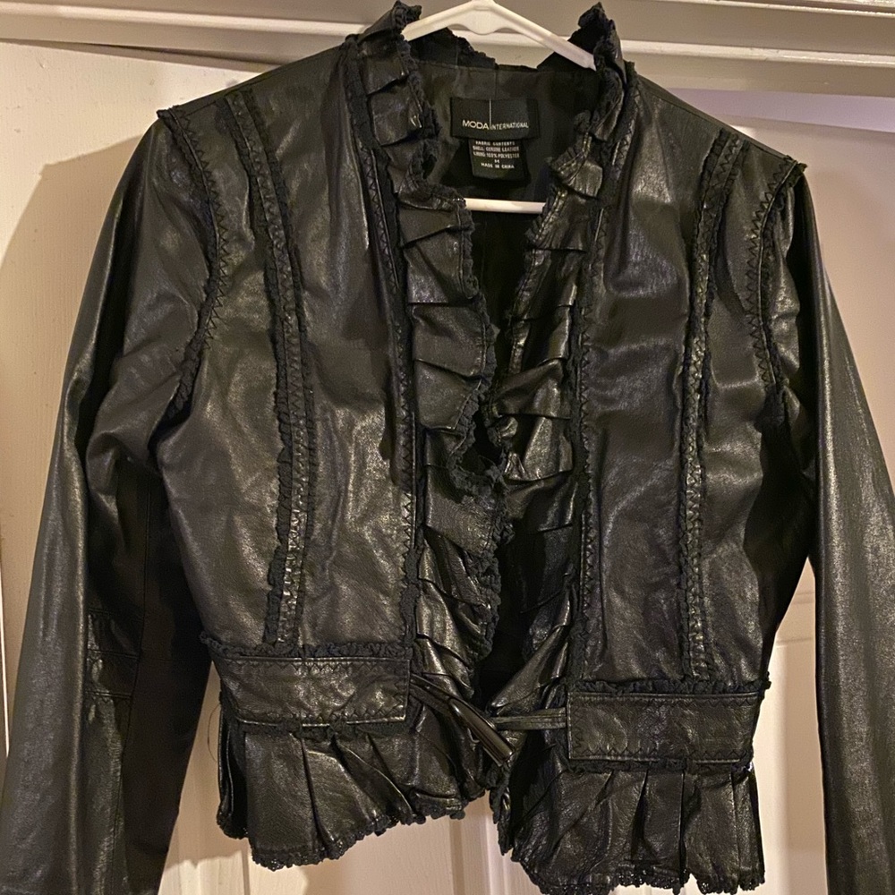 Black faux leather jacket
